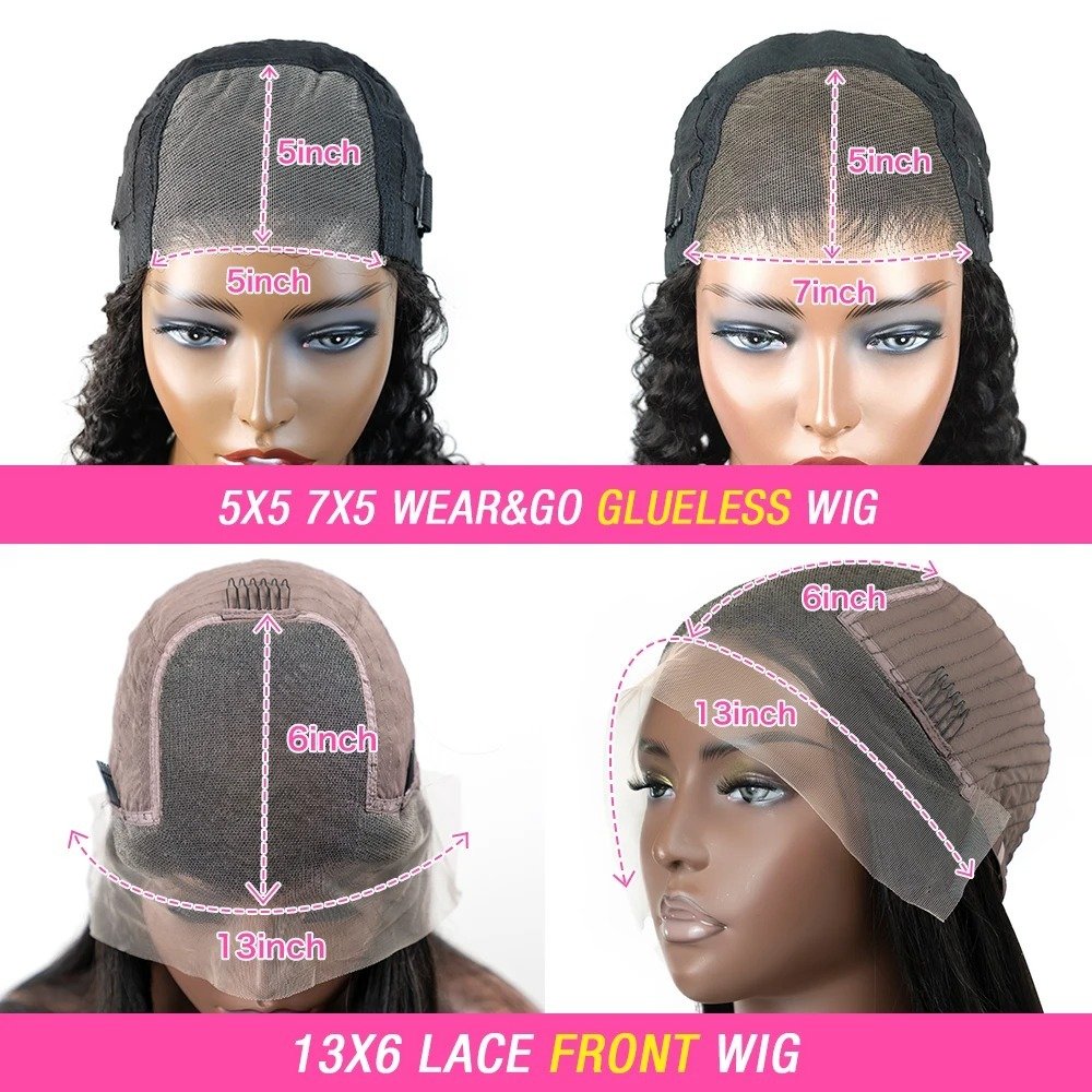 Kinky Curly Lace Frontal Wig Wear Go Glueless Wig Afro Curly Human Hair Wigs 7x5 HD Transparent Lace Closure Wig - Image 2