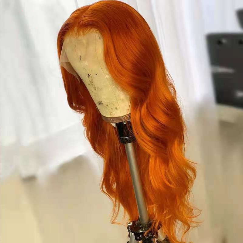 Dark Orange Wig Hair Set Smooth Hair - Image 6