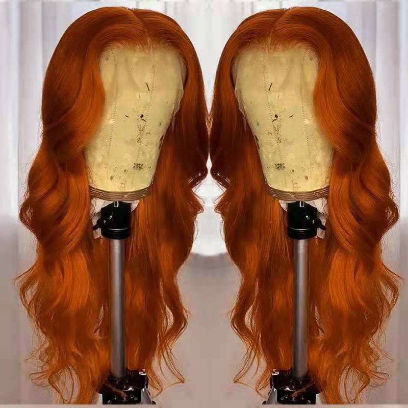 Dark Orange Wig Hair Set Smooth Hair - Image 2